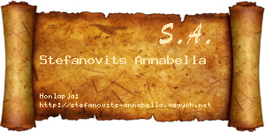 Stefanovits Annabella névjegykártya